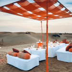 private dinner setup in the desert dubai